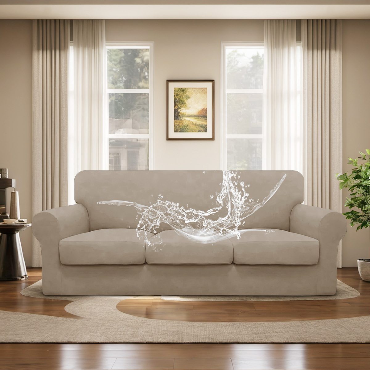 Amazon transfronteriza seda de leche elástica impermeable de cinco piezas cubierta de sofá todo incluido cubierta de sofá general de estilo europeo anti-gato