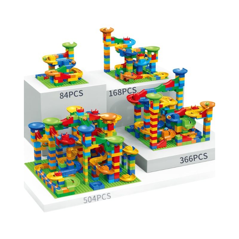 Children's DIY Variable Slide Building Blocks Ball Track Assembled Building Blocks Small Particle Assembled and High Building Blocks Track