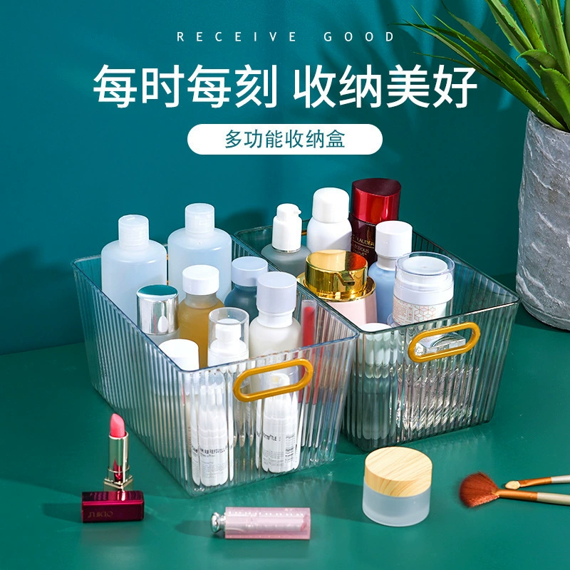 Легкий Роскошный Настольный Ящик Для Хранения Новый Туалет Ванная Комната Кухня Косметика Помада Разное Отделка Прозрачная Корзина Для Хранения