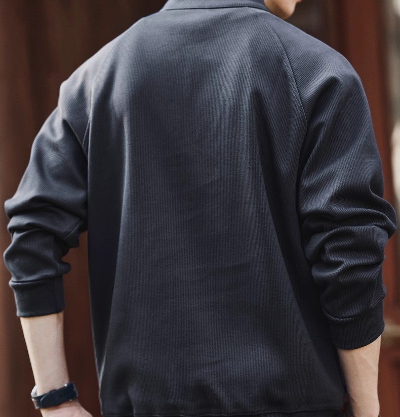 2025 American Retro Semi-zipper Stand-up Neck Sweater Men's Autumn And Winter Loose Casual New Sports Jacket_viptrois.com