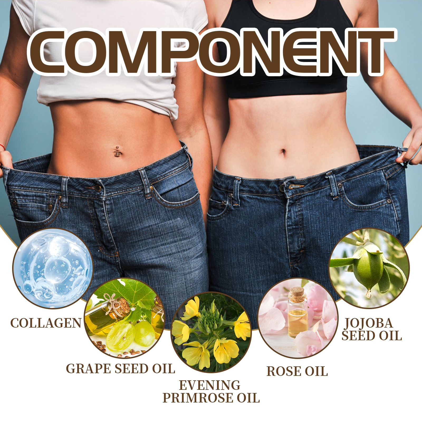 Schlankheetsmassage Schéin Uelegmassage mëllt a stäerkt d'Haut, de Bauch, d'Hëfte an d'Been Muskelformend ätherescht Ueleg_voghion.com