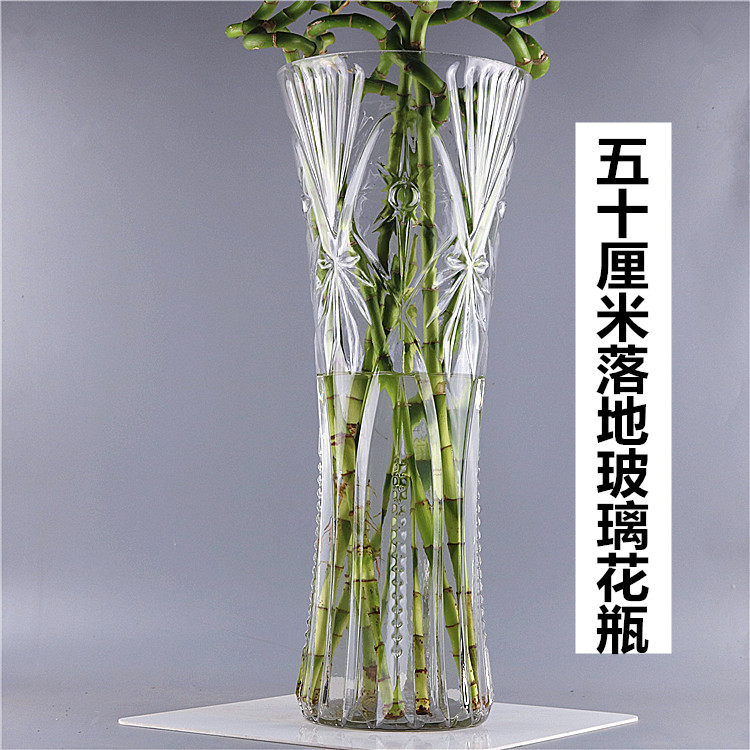 Extra -large vase glass transparent large caliber high 50cm flower…
