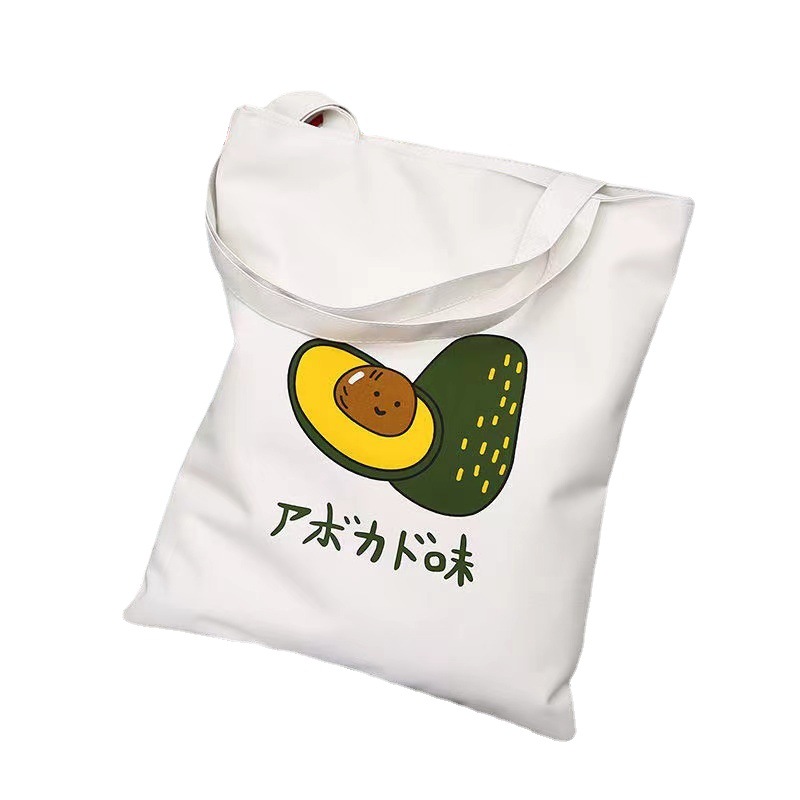 Bolsa de lona impresa bolsa de lona bolsa de hombro de mujer bolsa de tela bolsa de impresión de gran capacidad para estudiantes de literatura japonesa