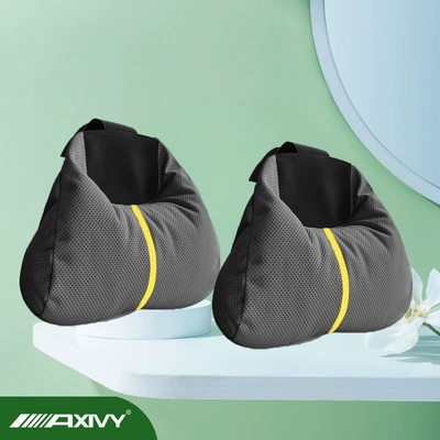 Headrest | Co Soft Lumbar Support - 2axivy-second-generation-headrest-breathable-holes-carbon-blackyellow-strips