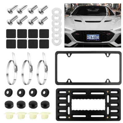 car modification accessories, License plate holder/license plate holder - us-standard-license-plate-base-with-wave-design-excluding-accessories-stainless-steel-license-plate-frame