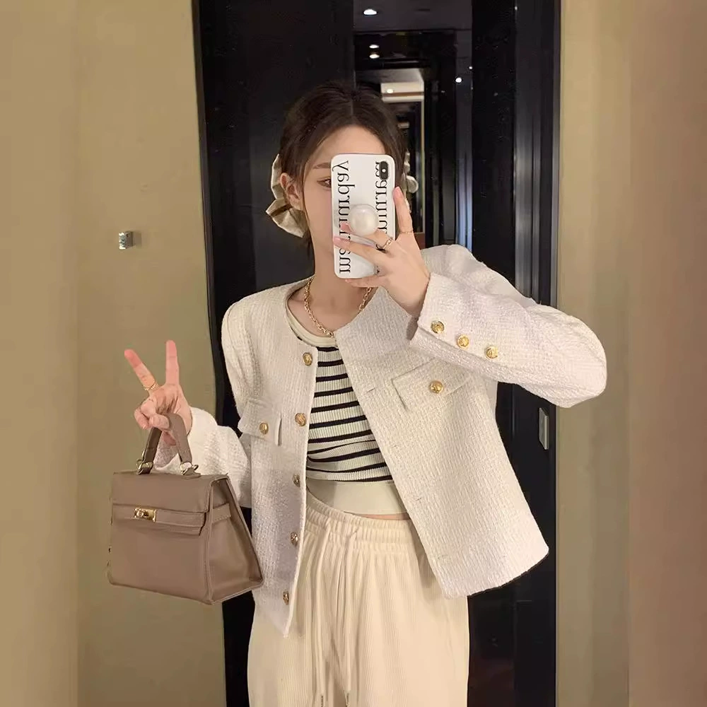 Теплая зимняя короткая модная куртка, стиль Chanel, французский стиль