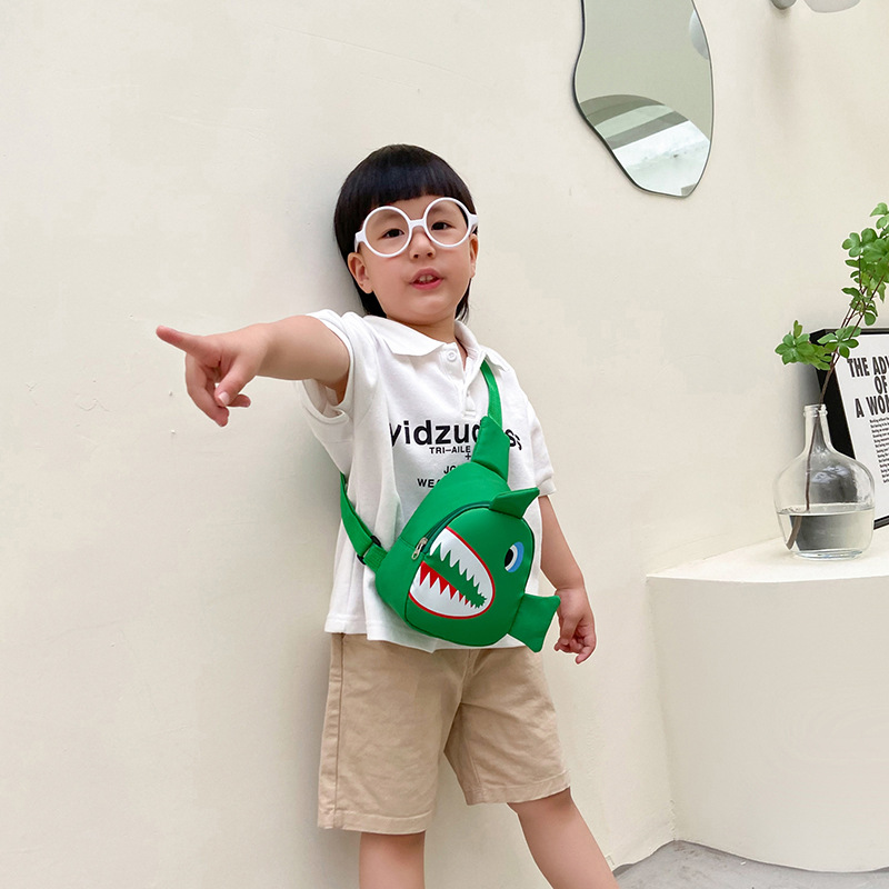 Nuevo bolso de pecho de los niños de dibujos animados lindo tiburón Bolsa de Comercio Exterior al por mayor de nylon monedero niños bebé bandolera