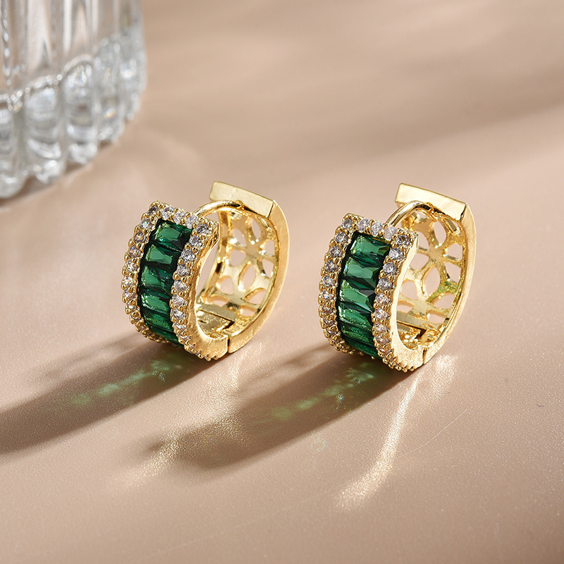 Fashion Geometric Copper Plating Zircon Earrings 1 Pair