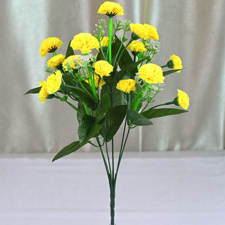 Clavel de imitación flor seda pudín flor falsa mesa flor decoración paisaje props de disparo al por mayor