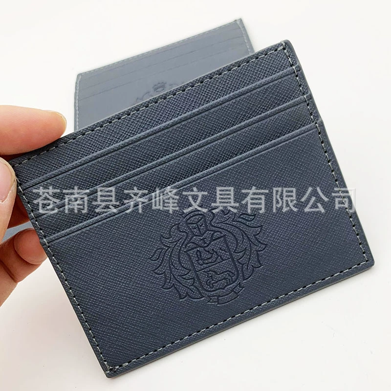 Двусторонний держатель для карт из искусственной кожи с тисненым логотипом и серым крестом, с шестью отделениями для карт, многофункциональный держатель для карт, экспортируемый в Россию