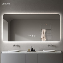 浴室鏡洗手間廁所衛生間鏡子帶燈智能觸摸屏掛牆發光led燈鏡浴室