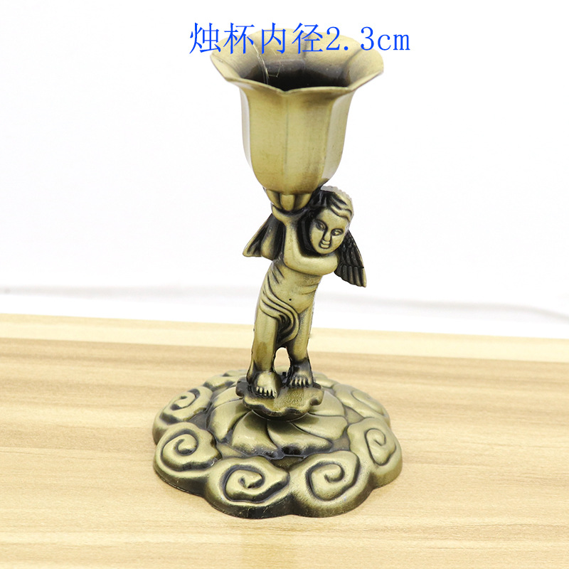 天使小男孩古青烛台