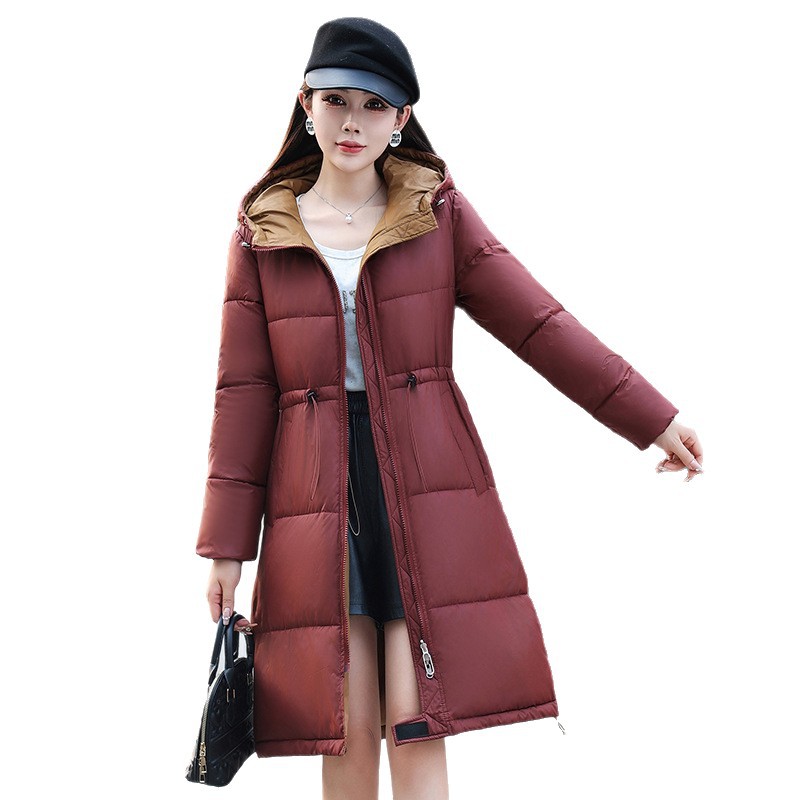 Comercio exterior ropa de algodón mujer 2025 invierno nuevo estilo coreano delgado chaqueta de algodón plumón de moda delgada chaqueta de algodón largo