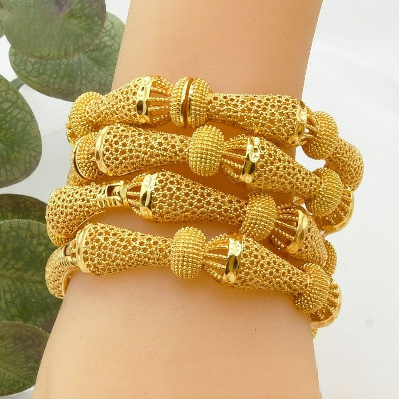 Gold-Plated Alloy Bracelets Wholesale Hot-Selling Jewelry Dubai Bride Indian Light Luxury Style Women's Wedding