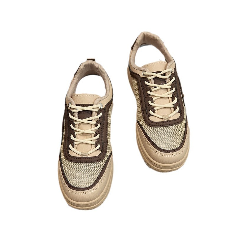 2024 verano malla hueca cómoda y transpirable zapatos deportivos casuales de skate resistentes al desgaste delgados zapatos blancos de moda de mujeres