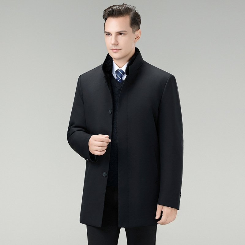 High-End Men's down Jacket for Winter, Thickened and Detachable down Lining, Mink Fur, Middle-Aged Dad Coat High-End Men's down Jacket for Winter, Thickened and Detachable down Lining, Mink Fur, Middle-Aged Dad Coat