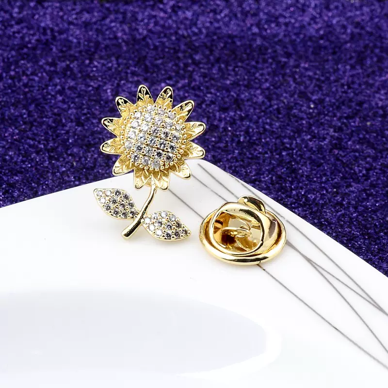 新款可爱向日葵胸针女迷你收腰扣连衣裙防走光扣西装配饰领针批发