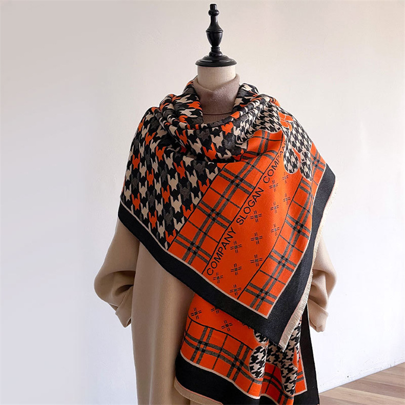 Waling Blanet~Designer coreano Little Bear Thousand Bird Pattern Sciarpa da donna invernale Scialle I mitation Cashmere Caldo_voghion.com