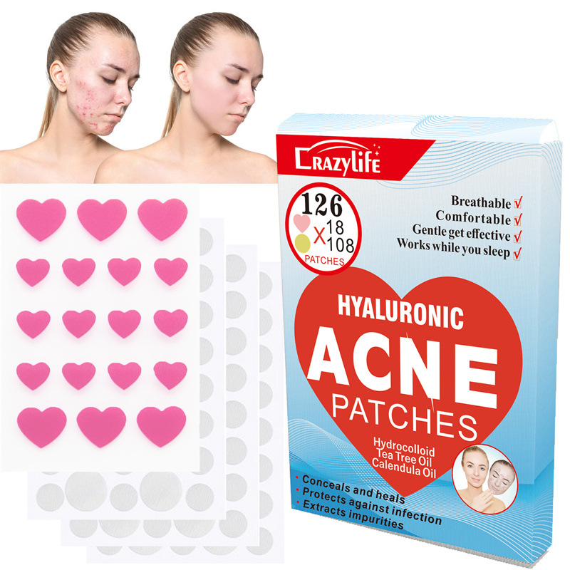 Patchs acne all'acido ialuronico a forma di cuore rosa_voghion.com