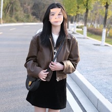棕色小皮衣外套女短款小个子2025新款秋季今年流行爆款港风pu夹克