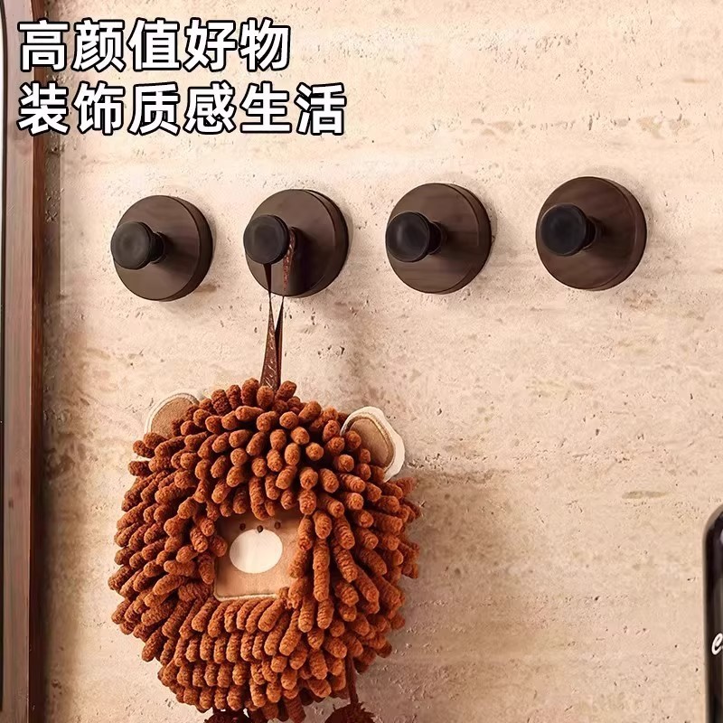 胡桃木纹挂钩可旋扭挂钩家用承重力强吸盘厨房卫生间浴室收纳挂钩|undefined