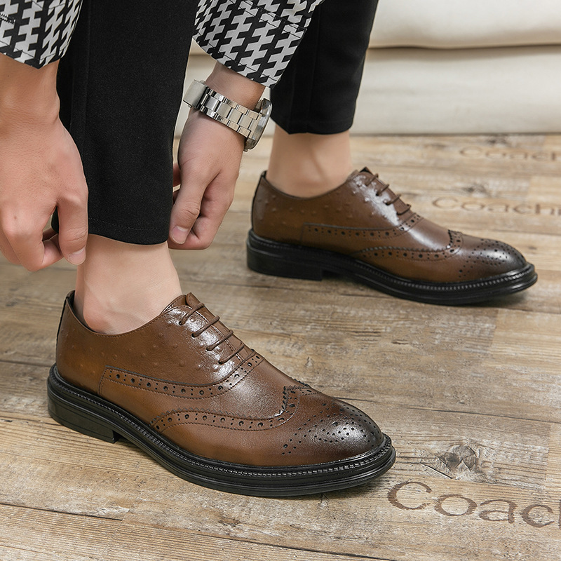 Gran tamaño transfronterizo primavera y otoño negocios Bloc tallado zapatos de cuero hombre Oxford zapatos de oficina profesional