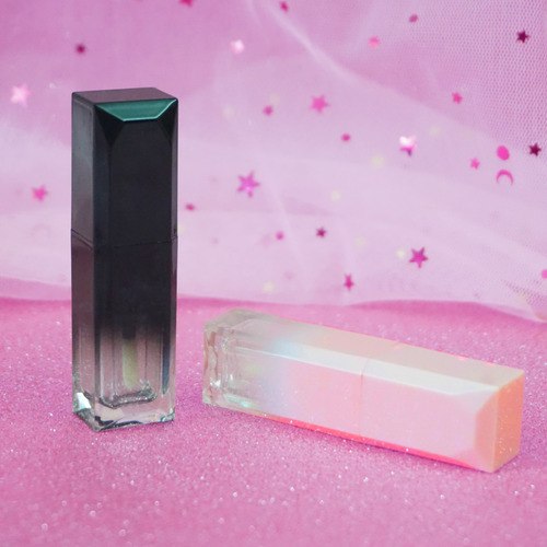 Lip gloss tube, black diamond gradient, lip gloss empty bottle shell 4.5ml, logo printable lip glaze empty tube wholesale