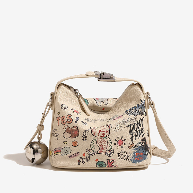 bear bag new fashion versatile cute handbag shoulder messenger bag_voghion.com