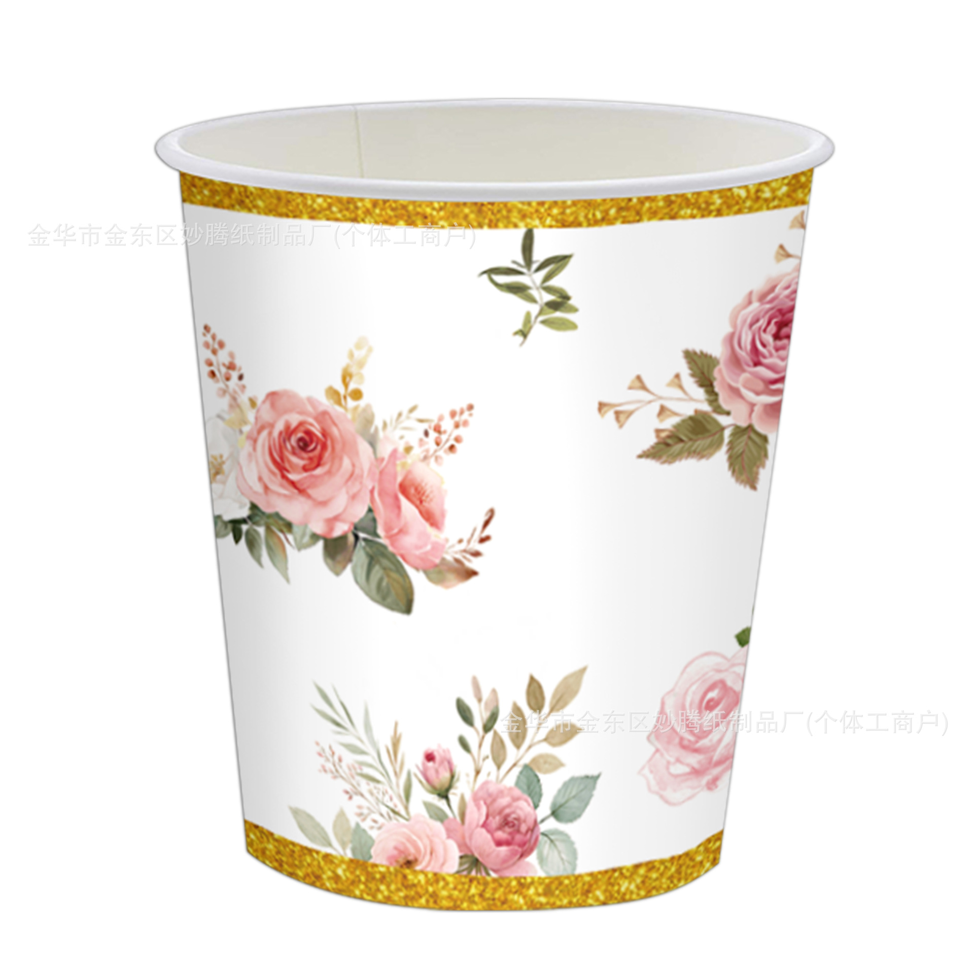 Nuevas series de flores transfronterizas conjuntos de cubiertos desechables familia amigos fiesta bandeja de papel desechable