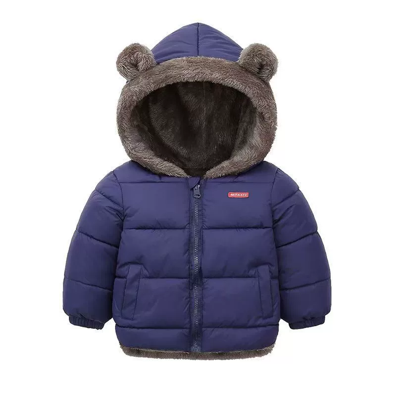Children's double-sided velvet keep warm down jacket for boys, increased thickness