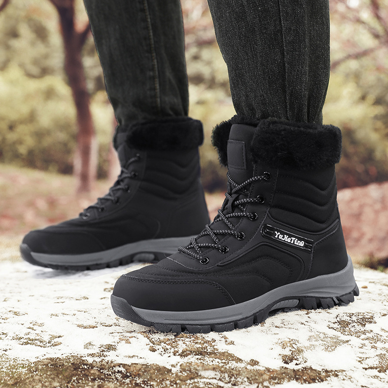 Botas de nieve transfronterizas de invierno para hombres y mujeres con zapatos de algodón calientes antideslizantes zapatos de altura media de tamaño grande comercio exterior