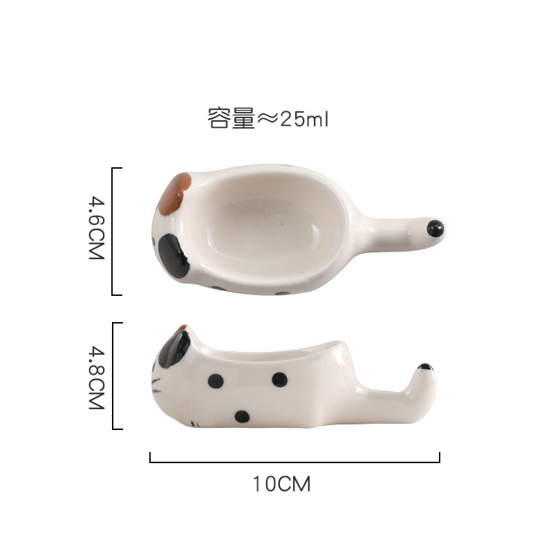 漫画の子犬のソースプレート家庭用セラミック高価値箸ホルダークリエイティブスナックプレート調味料プレート