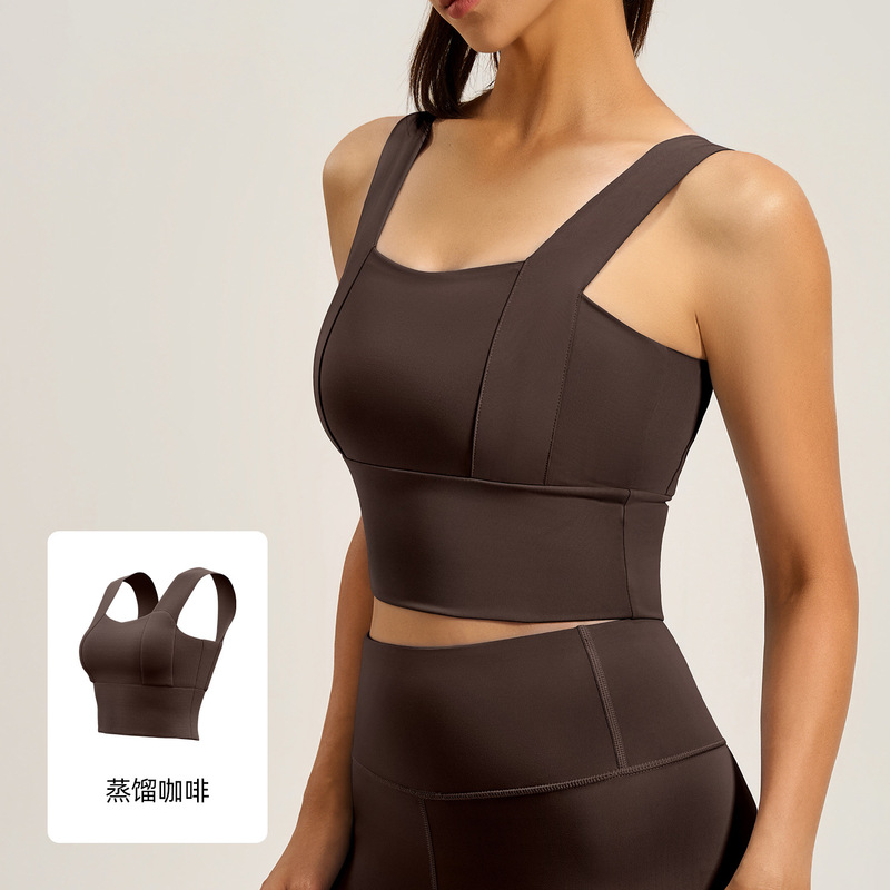 聚衣堂の広い肩の固定の女性の薄いタイプのランニングのフィットネスのベストの美背の防震の高強度のヨガの運動の下着|undefined