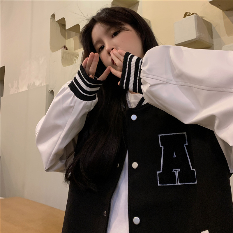 破价清货跨境外贸棒球服外套女春秋新款休闲运动宽松百搭夹克薄款