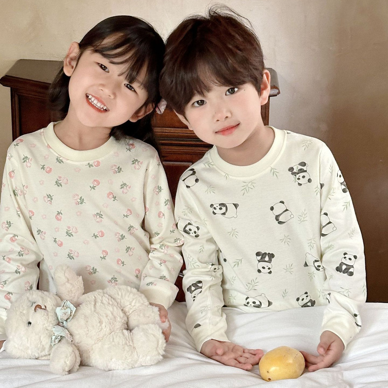 Children's Pure Cotton Autumn Clothes and Pants suit Boys' and Boys' Home Clothes Large and Medium-Sized Children's A- Class Autumn and Winter Base Air-conditioning Clothes Children's Pure Cotton Autumn Clothes and Pants suit Boys' and Boys' Home Clothes Large and Medium-Sized Children's A- Class Autumn and Winter Base Air-conditioning Clothes