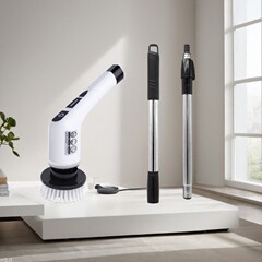 クロスボーダー電動清潔ブラシ無線多機能隙間ブラシ多ブラシヘッドキッチンプラスチック清潔トイレブラシ回転ドラッグ