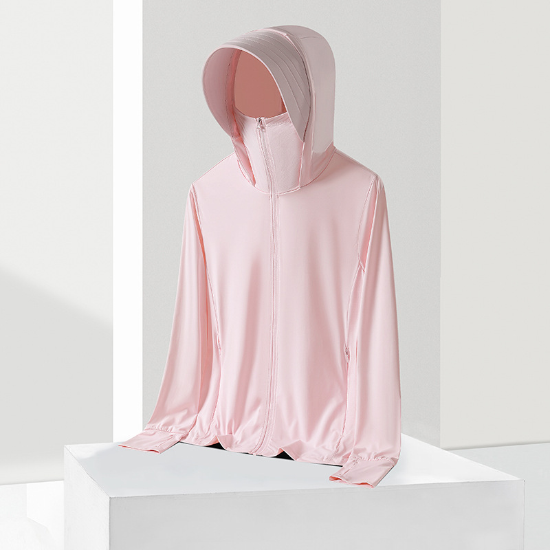 Hombre y mujer desmontables chaqueta protector solar hielo anti-UV al aire libre chaqueta de piel logotipo impresa