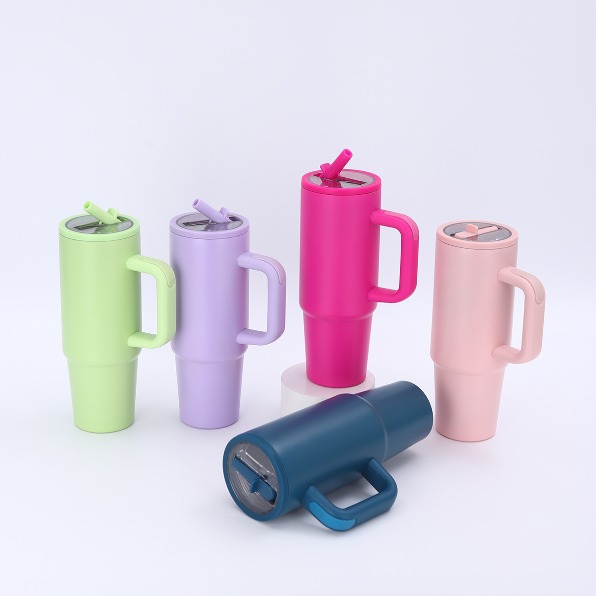 Taza termo de acero inoxidable Big Mac 304 de 40oz taza de automóvil de quinta generación con mango pajita de hielo portátil