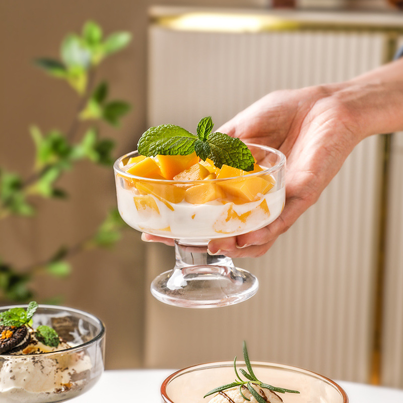 Internet Celebrity Ins Ice Cream Cup Glass Tall Dessert Cup Household Ice Cream Cup Milkshake Cup Yogurt Cup Fruit Cup