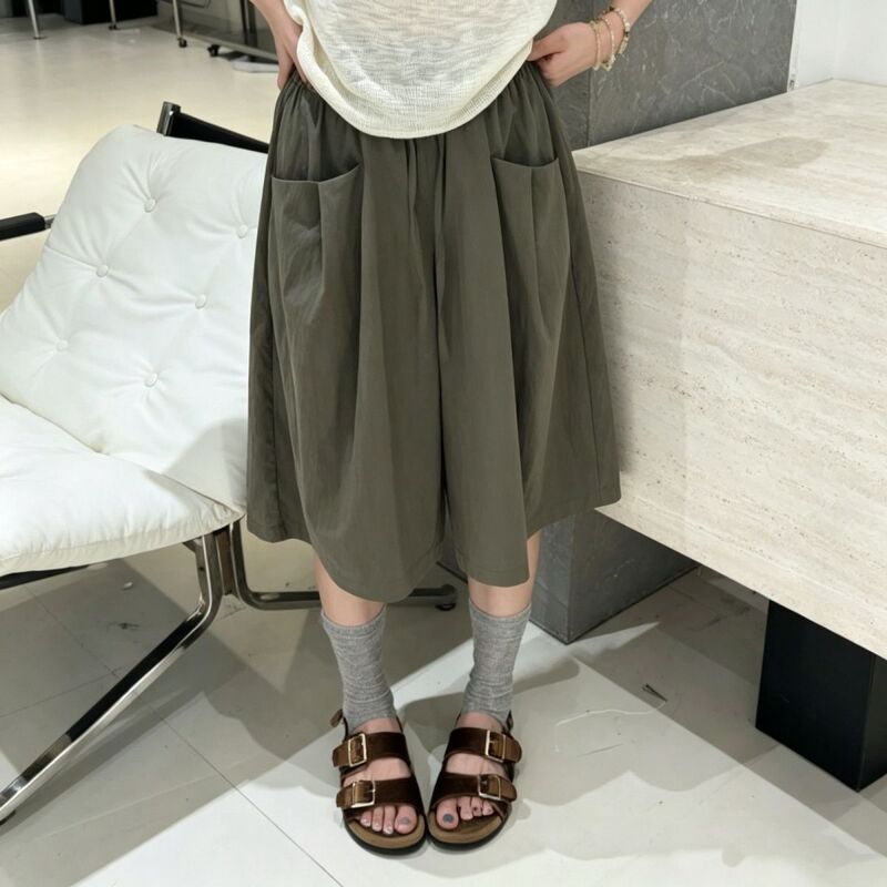 Summer New Korean Style Ice Silk Quick-Dry Casual Wide-Leg Cropped Pants 2026 Loose Slimming Elastic Versatile Casual Pants Summer New Korean Style Ice Silk Quick-Dry Casual Wide-Leg Cropped Pants 2026 Loose Slimming Elastic Versatile Casual Pants