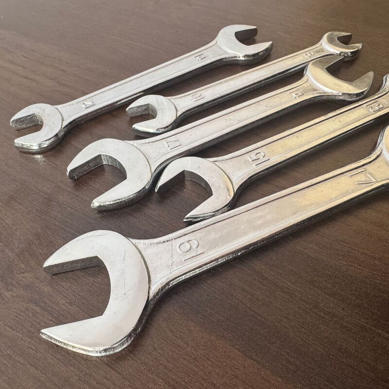 クロスボーダー45号鋼焼入れ開口レンチクロムメッキダブルレンチ高硬度レンチ金物工具セット|undefined