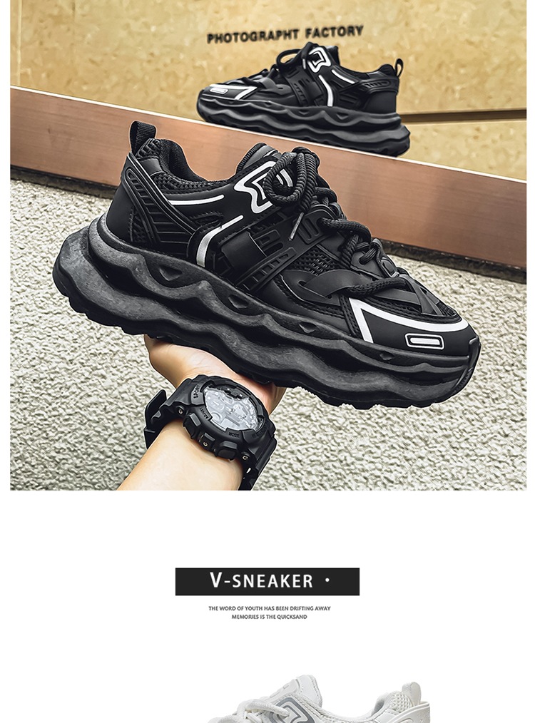 Herren Herbst Mesh atmungsaktiv vielseitig Casual Sport für Studenten laufen stoßdämpfende dicke Sohle Anti-Rutsch-Höhe_voghion.com
