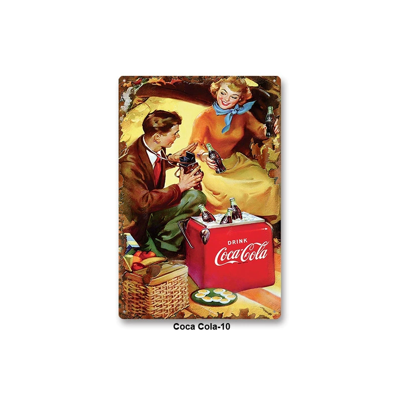Металлическая настенная табличка Coca Cola, жесть 20×30 см, винтажный ретро стиль