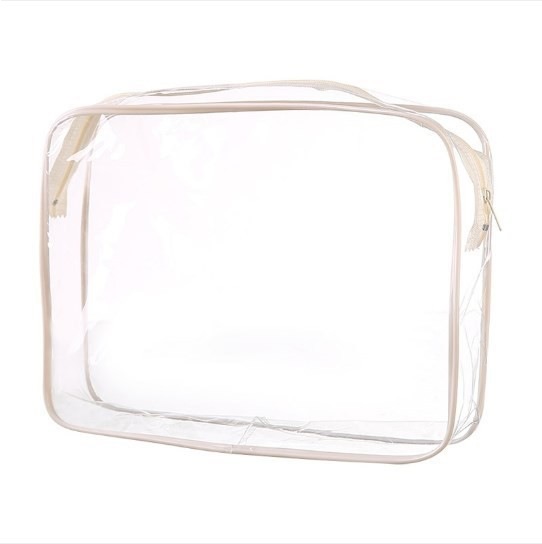 Bolsa de lavado visual de PVC espesa en stock bolsa de almacenamiento de cosméticos de viaje al aire libre bolsa de cremallera impermeable
