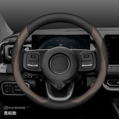 Windrunner 5/6/7 Pickup Steering Wheel Cover | Steering wheel cover - 2324-great-wall-cannonking-kong-cannon-black-and-brown-model-other