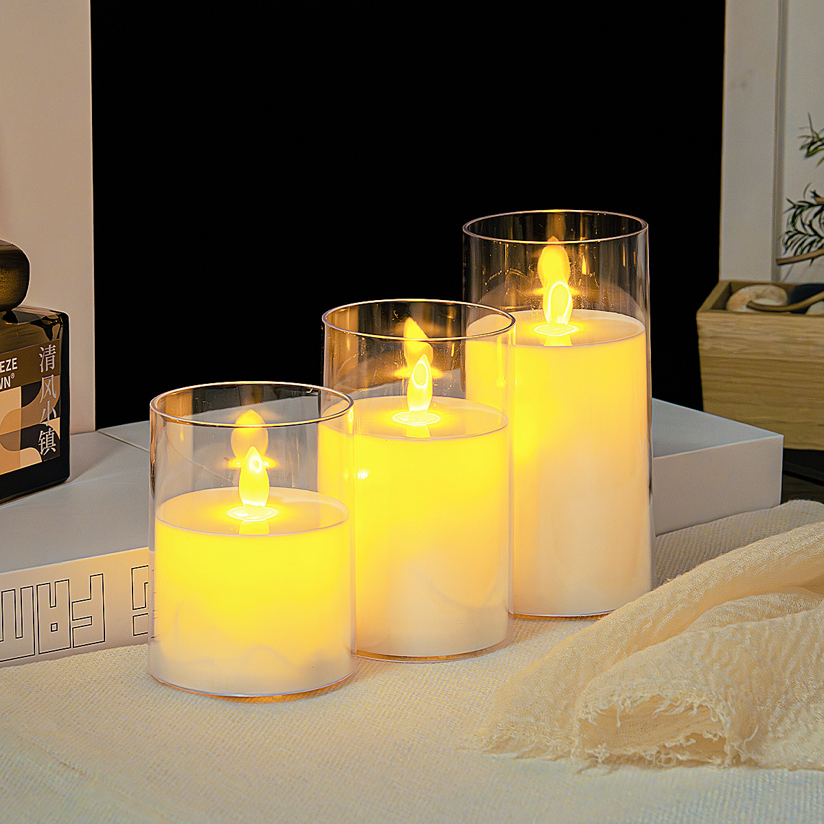 LED velas electrónicas concierto de velas decoración guión matar la luz de la atmósfera luz de la noche de Navidad vela de control remoto