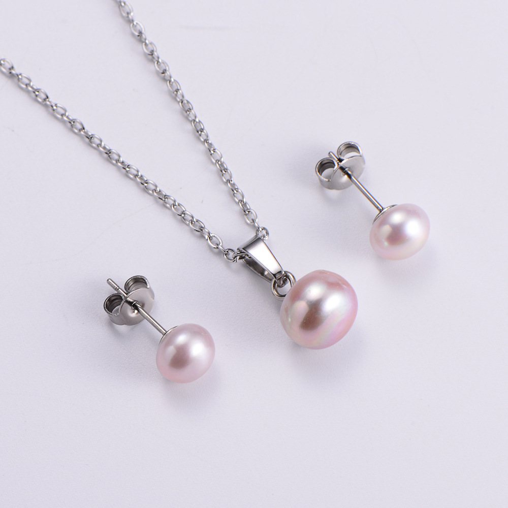 Shell Natural Pearl Anhänger Halskette Set Koreanische Version Einfache Schlüsselbeinkette Modeschmuck display picture 2