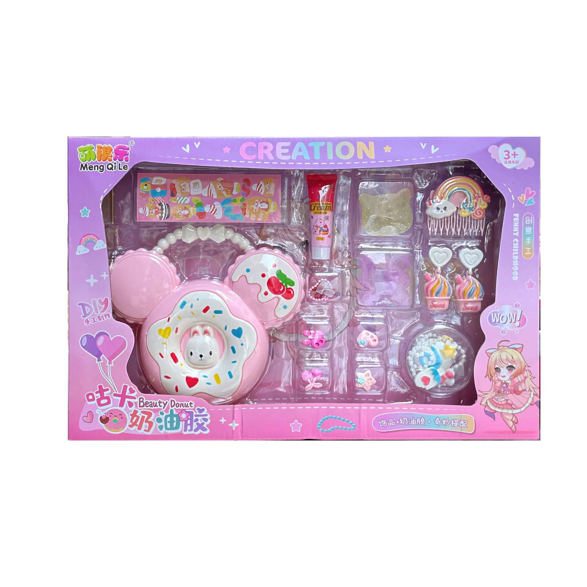 Niños Gokka crema pegamento joyería para niñas con bolsas DIY lindas donuts juego juguetes regalos al por mayor