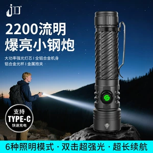 Cross-Border New Model Aluminum Light Cup High-Power Led Lighting Fixed-Focus Flashlight Rechargeable Outdoor Long-Range Floodlight Super Bright and Powerful