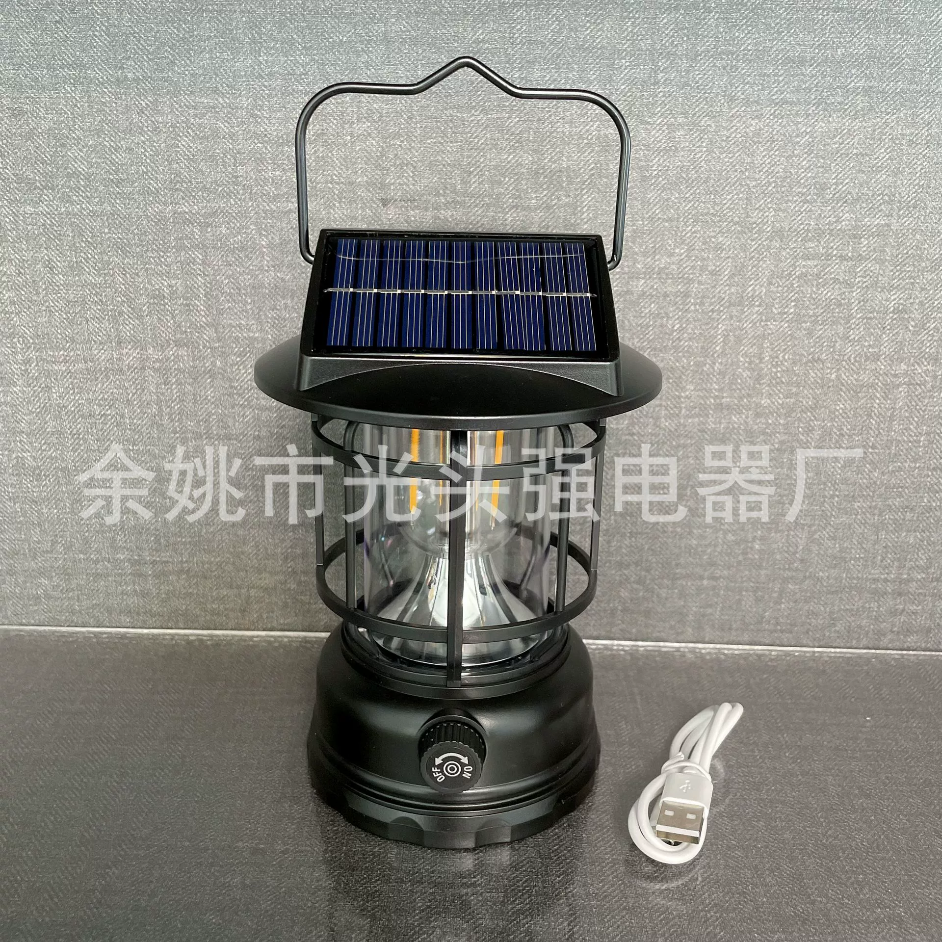 Уличная палаточная светодиодная лампа USB-заряжаемая палаточный светильник JH-7900 портативная лошадинная лампа с двумя солнечными панелями